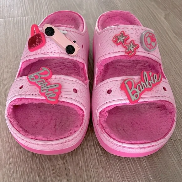Limited Edition 2024 Mattel Barbie Crocs Cozy Sandal Pink Women’s Size 10 - Picture 2 of 6